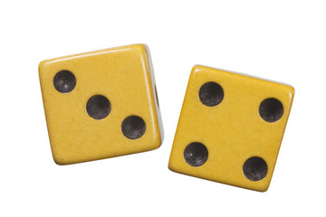 Antique Dice Macro Isolated Object