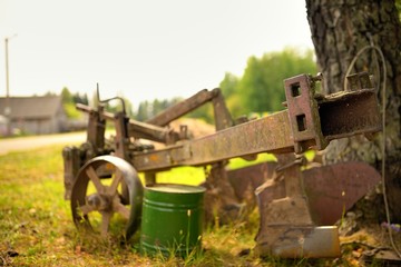 Old rusty adaptations for work in the village