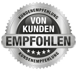 Von Kunden empfohlen - Kundenempfehlung - schwarz