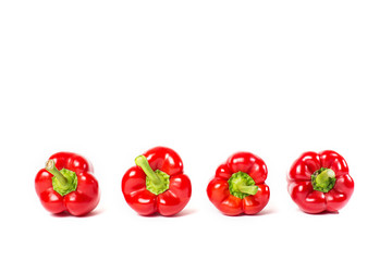 Red Peppers on white background