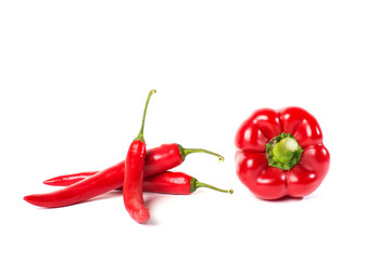 Red pepper (paprika) and hot chili pepper