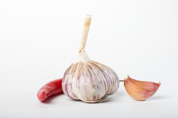 Garlic isolated on white background