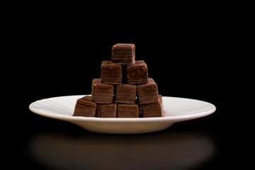 Chocolate Waffles on black background