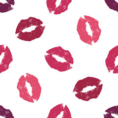 Seamless lipstick kiss pattern
