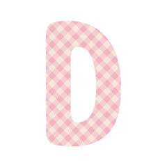 Pink squares pattern alphabet D