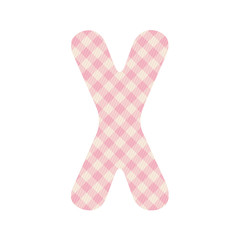 Pink squares pattern alphabet X