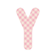 Pink squares pattern alphabet Y