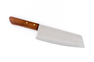 Kitchen knife with wooden handle
