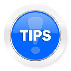 tips blue glossy web icon
