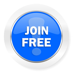 join free blue glossy web icon