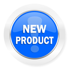 new product blue glossy web icon