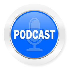 podcast blue glossy web icon