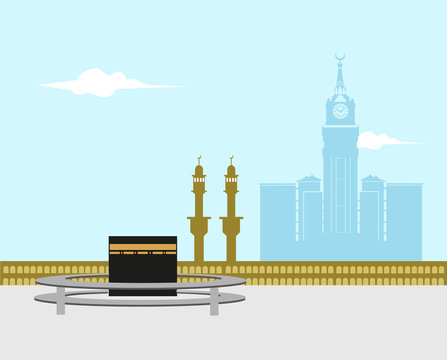 Islamic Kaaba in Makkah, Saudi Arabia. Eps10 and raster.