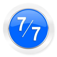 7 per 7 blue glossy web icon