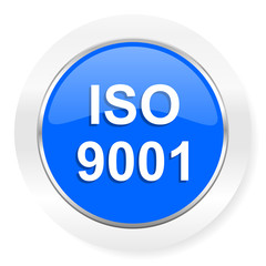 iso 9001 blue glossy web icon