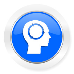 head blue glossy web icon