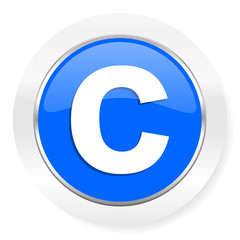 copyright blue glossy web icon