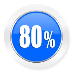 80 percent blue glossy web icon