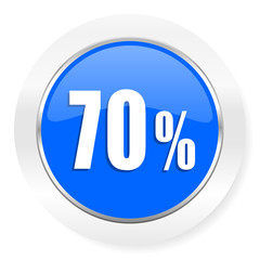 70 percent blue glossy web icon