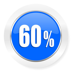60 percent blue glossy web icon