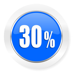 30 percent blue glossy web icon
