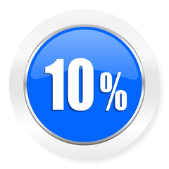 10 percent blue glossy web icon