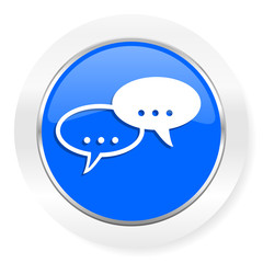 forum blue glossy web icon