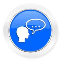 forum blue glossy web icon