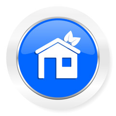 house blue glossy web icon
