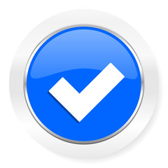 accept blue glossy web icon