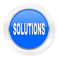 solutions blue glossy web icon