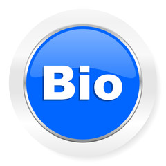 bio blue glossy web icon