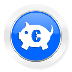 piggy bank blue glossy web icon