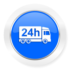 delivery blue glossy web icon