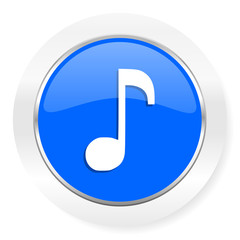 music blue glossy web icon
