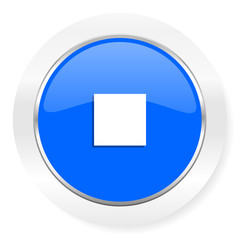 stop blue glossy web icon