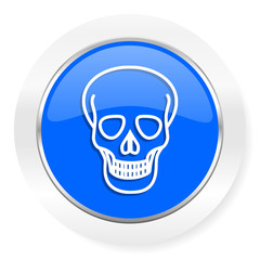 skull blue glossy web icon