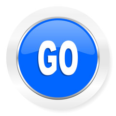 go blue glossy web icon