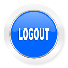 logout blue glossy web icon
