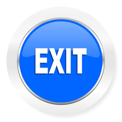 exit blue glossy web icon