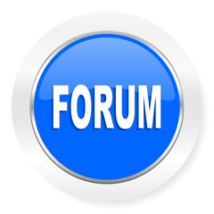 forum blue glossy web icon