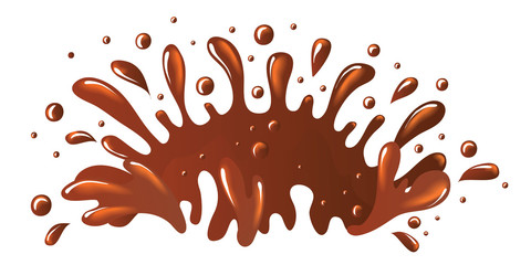 Chocolate splashes. Vector illustration on white background