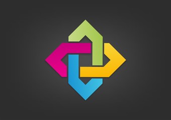 real estate homes business logo, house square connection architecture logo symbol icon