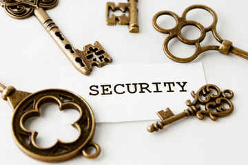 Some vintage keys with word security