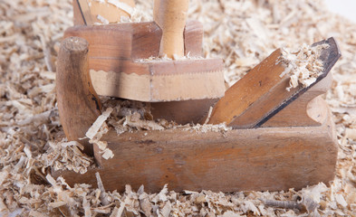 two old planes in in saw dust