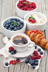 Morning breakfast with coffee