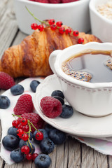 Morning breakfast with coffee