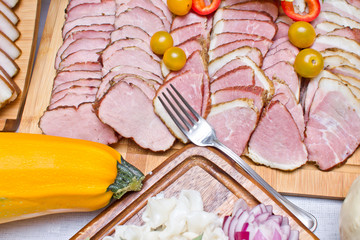 Meat slices texture.