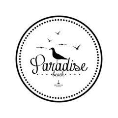 Simple Stylish Black And White Beach Related Label