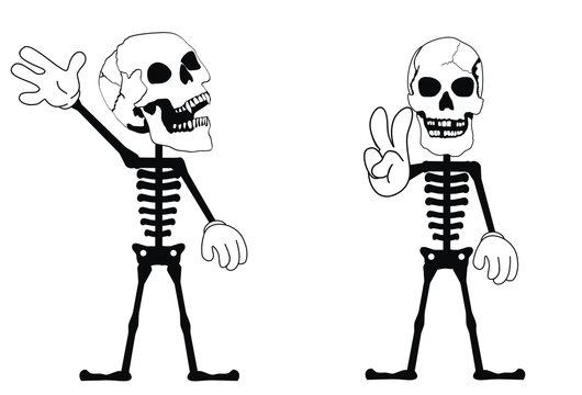 skull funny cartoon set3